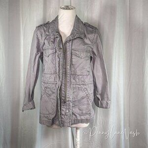 Kensie Jeans Snap Zip  Utility Jacket Gray
